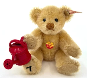 Steiff Calendar July Mini Teddy Bear 2001 Mohair LE Watering Can 6cm ID Button - Picture 1 of 12
