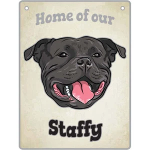 Staffy, Black - Pet Sign Dog Metal Plaque 15*20cm Free Shipping - Picture 1 of 1
