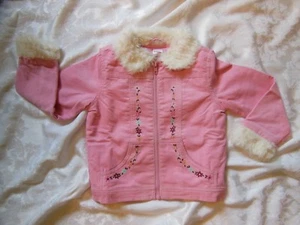 Gymboree PARK CITY LUXE Princess Snowdrop Pink Cord Faux Fur Jacket Coat NWT 5 - Picture 1 of 2