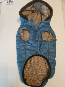 Asonpet brand. dog hoddie blue and check. warm. A 8 - Picture 1 of 3