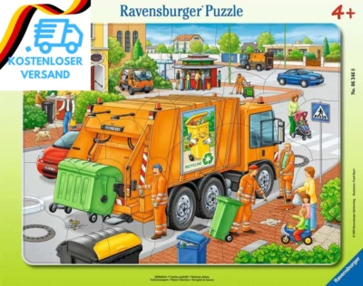 BESUCHE DEN RAVENSBURGER-STORE Ravensburger Kinderpuzzle - 06346 Müllabfuhr - Rahmenpuzzle Für Kinder Ab 4 Jahr