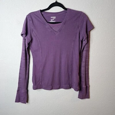 Danskin Now Active Long Sleeve Tee Womens Small Retro Y2K Purple Layered Look - Image 1 of 4