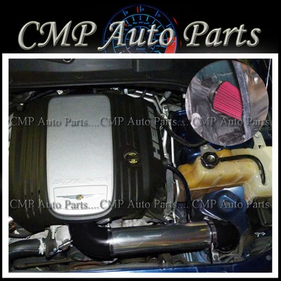 NEGRO Y ROJO 2005-2010 CHRYSLER 300 5.7 5.7L HEMI 6.1 6.1L SRT8 ADMISIÓN DE AIRE FRÍO Foto 1 de 2