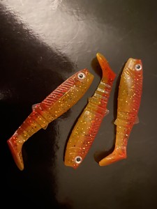 3 Two Tone canibal shads 6cm. very realistic action!! Perch/pike