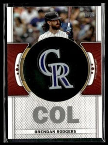 2023 Topps Team Logo Commemorative Patch Brendan Rodgers Colorado Rockies - Picture 1 of 2