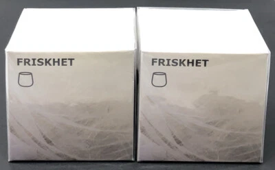 Lote 2 Velas Perfumadas Ikea FRISKHET Blanco Vidrio Lino Brisa Verde Jazmín Sandalia Foto 1 de 4