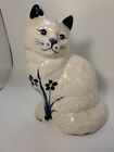 Vintage 1996 Dedham Potting Shed Pottery Crackle Glaze Kitten Cat Signed USA K