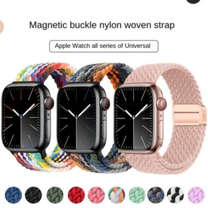 Correa de reloj trenzada de nailon con hebilla magnética para Apple iwatch 23456789 38 42 49 mm - Imagen 1 de 97