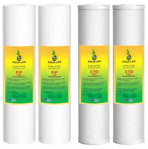 2 Pack 20" x 4.5" Whole House Big Blue Water Filter Cartridges Sediment Carbon - Picture 1 of 7