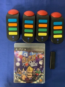 Buzz Quiz World game for Playstation 3. Bundle with dongle, controllers. - Picture 1 of 2