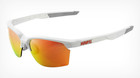 100% Sportcoupe Glasses Matte White - HiPER Red Mirror Lens + Clear Lens