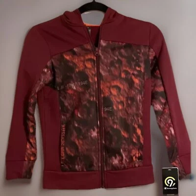 Champion Boys Hoodie C9 Tec Fleece Medium Full Zip Burgundy Back To School New - Image 1 of 4