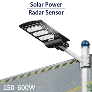 LED Street Light Solar Garden Lamps Outdoor Pole Lamps Remote Control IP65 SMD - Picture 1 of 12