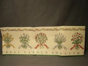 2 WALL PAPER BORDER SELF ADHESIVE  5YD X 6 3/4" CREAM, PINK, GREEN, YELLOW, BLUE - Picture 1 of 5