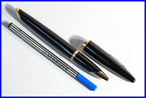 Large 1990er Waterman Carene Rollerball Pen Black & Gold With New Mine - Picture 1 of 5