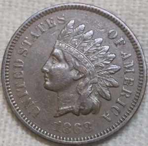 1868 Indian Cent Nice XF.  Breaking Up Sets. Free Shipping. - Picture 1 of 6