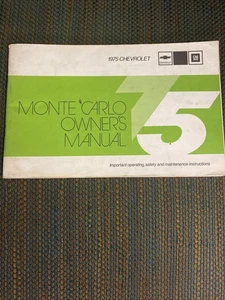 1975 Chevrolet MONTE CARLO Owner's Manual CHEVY OEM Vintage Original - Bild 1 von 1