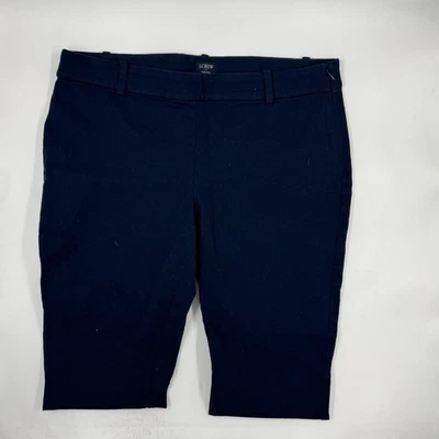 Pantalones de vestir J Crew para mujer Winnie Pant 14 azul marino mezcla de algodón elástico pierna ajustada Foto 1 de 4