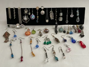 Vintage bis jetzt Piercing Einzel Ohrringe Konvolut Glas Kristall Strass - Bild 1 von 14