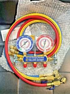 Yellow Jacket 41029 2 Valve Charging Manifold Gauges - Picture 1 of 3