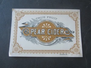 Old Vintage c.1900 - PEAR CIDER - Bottle LABEL - True Fruit - Picture 1 of 1