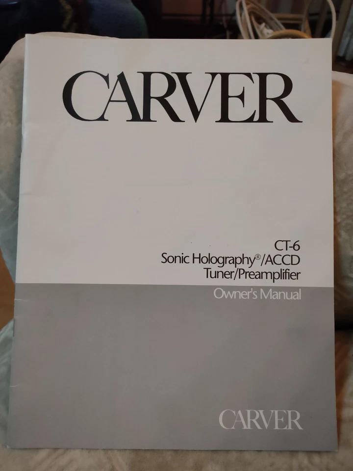 Carver CT-6 Preamplifier OWNERS MANUAL IN ENGLISH - Bild 1 von 3