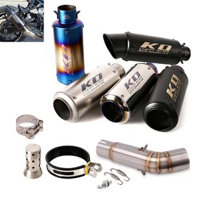 For Suzuki GSXS750 GSR750 BK750 Slip On Exhaust Mid Link Pipe Black Tips Muffler - Picture 1 of 12