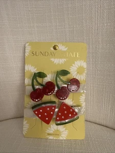 PINZAS PARA EL CABELLO Sunday State Summer 2pk CEREZAS y SANDÍA Pasajero Caprichoso - Imagen 1 de 4