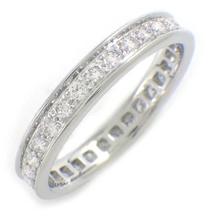 Anillo Cartier Bailarina Alianza de Boda Eternidad Completa Diamante 750WG #53 US6.25 - Imagen 1 de 8