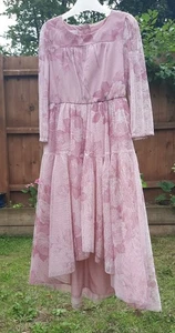 Pink Floral Sparkly Girls Occasion Party Wedding Event Formal Dress 9yrs MONSOON - Picture 1 of 4