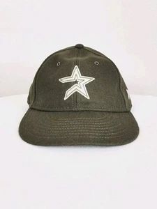New Era Houston Astros Wool Olive Hat Strapback Retro Green Ball Cap Adjustable - Picture 1 of 5