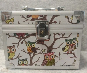 Eulenmuster Aluminium Schmink Zug Koffer mit Spiegel - Bild 1 von 6