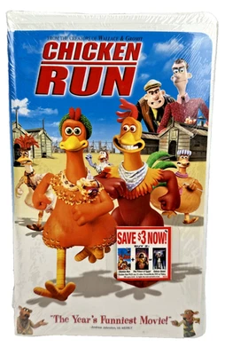 Chicken Run Movie VHS VCR Video Tape Animation New SEALED Clamshell 2000 - Image 1 of 3