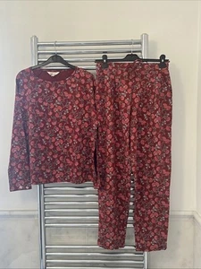 Seasalt Cornwall Setting Sun Jersey Pyjamas Smudged Carnation Jam Red 8-14 £57 - Picture 1 of 6