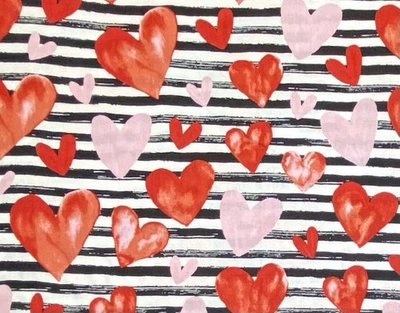 Tela de San Valentín Hearts on Black Stripes de Brothers & Sisters, BTHY Foto 1 de 3