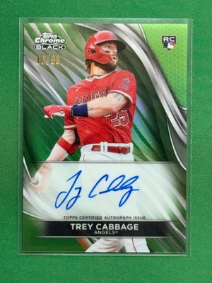 2024 Topps Chrome Black Autographs Green Refractors #CBA-TC Trey Cabbage RC /99 - Image 1 of 2
