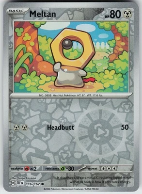 Pokemon Meltan 116/162 SV05: Temporal Forces NM Reverse Holo card - Image 1 of 2