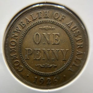1926 Penny Coin - good Very Fine aEF - 1d George V Predecimal Australia - Picture 1 of 2
