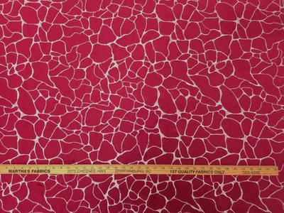 Tela de Terciopelo Bordada Covington DARE FUCSIA Rojo Magenta Rosa Patrón Agua Foto 1 de 3