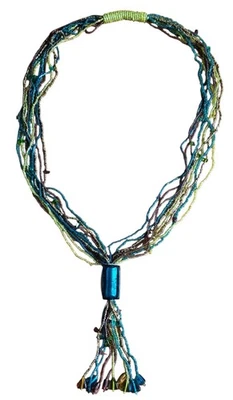 Collar de cuentas de vidrio y semillas de Chico's, marrones, turquesa, verdes, 20 pulgadas Foto 1 de 4