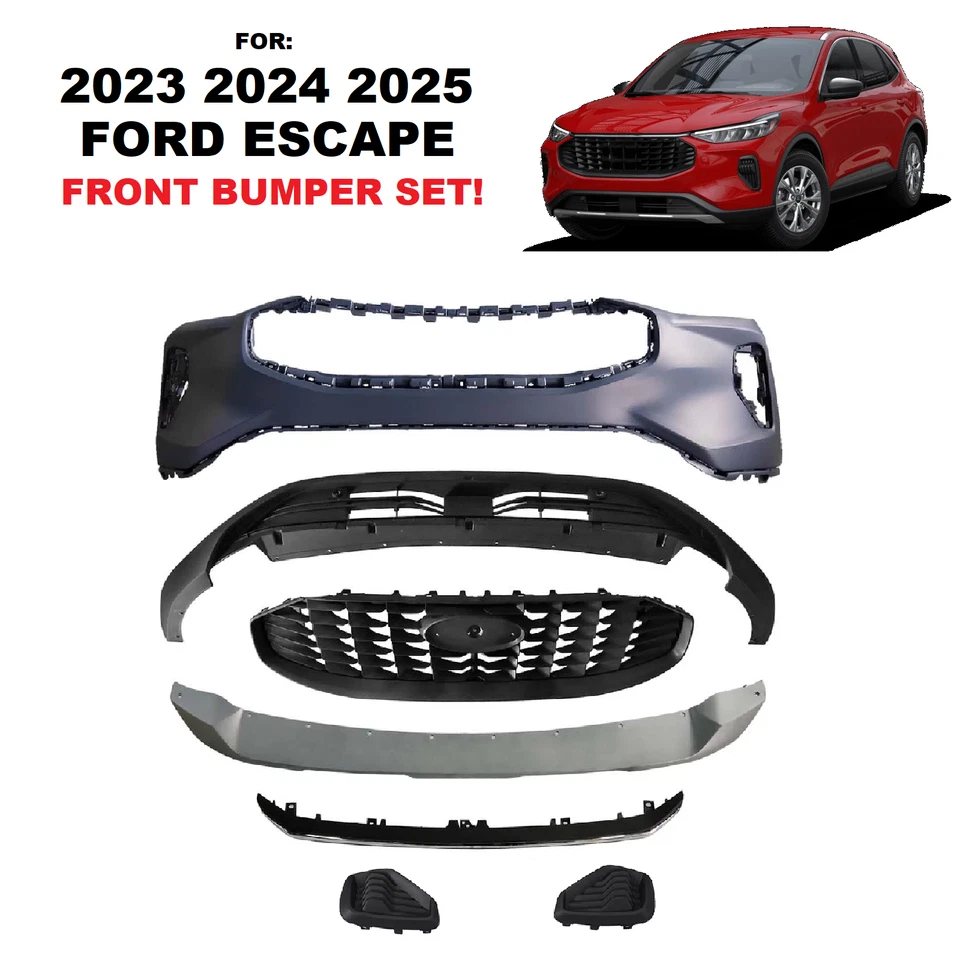 Cubierta de parachoques delantero para Ford Escape 2023 2024 parachoques superior parachoques inferior parrilla niebla Foto 1 de 1