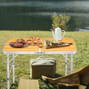 Mesa plegable portátil de aleación de aluminio de 3 pies perfecta para piezas de comedor interiores/exteriores - Imagen 1 de 15