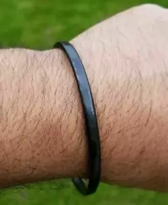 Sarbloh bangle black kara pure iron sikh smooth thin kada singh kaur khalsa k12 - Picture 1 of 10