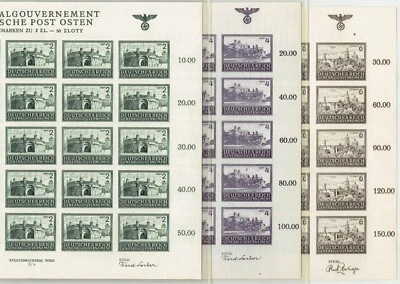 GENERALGOUVERNEMENT -- DEUTSCHE  POST  OSTEN ..3 '' IMPERFORATED ,,PERFECT '' NH - Image 1 of 4