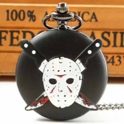 Reloj Bolsillo Friday The 13th Jason Voorhees Máscara Terror con Bolsa de Regalo de Terciopelo Foto 1 de 4