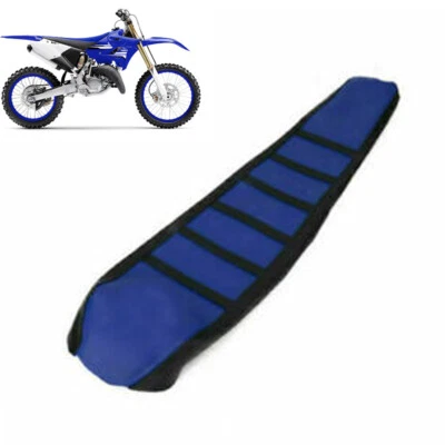 Ribs Gripper Soft Seat Cover Motorcycle Blue Fit For Yamaha YZ125 YZ250 2002-17 - Image 1 of 4