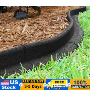 Eco Border 3" x 48" Black Rubber No Dig Landscape Garden Border Edging (Pack 6) - Picture 1 of 10