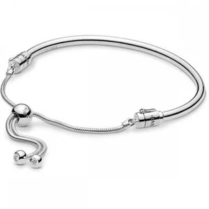 Authentic Pandora Moments Chain Slider Bracelet 599652C01. 17-19cm - Picture 1 of 4