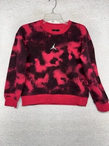 Jordan Sweatshirt Youth Girls Large (12/14 YRS) Red Tie Dye Pullover Jumpman - Picture 1 of 11