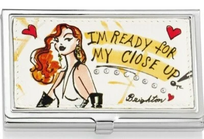 NUEVO CON ETIQUETAS Brighton MY CLOSE UP Fashionista Metal Cuero Tarjetero Precio de venta sugerido por el fabricante $28 Foto 1 de 4